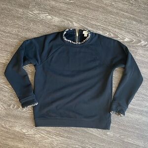 J. Crew black light sweatshirt w/ animal print accents. Size medium